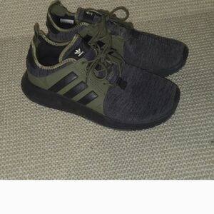 Adidas Men's Olive and Charcoal Sneakers